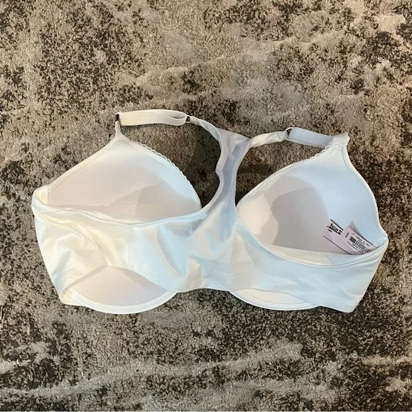 Victoria's Secret Body by Victoria White Bra 42DD Lined Full Coverage Racerback - Picture 4 of 8